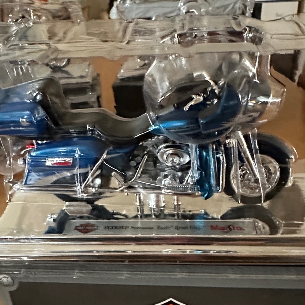Blue Motorcycle Model Home Accent